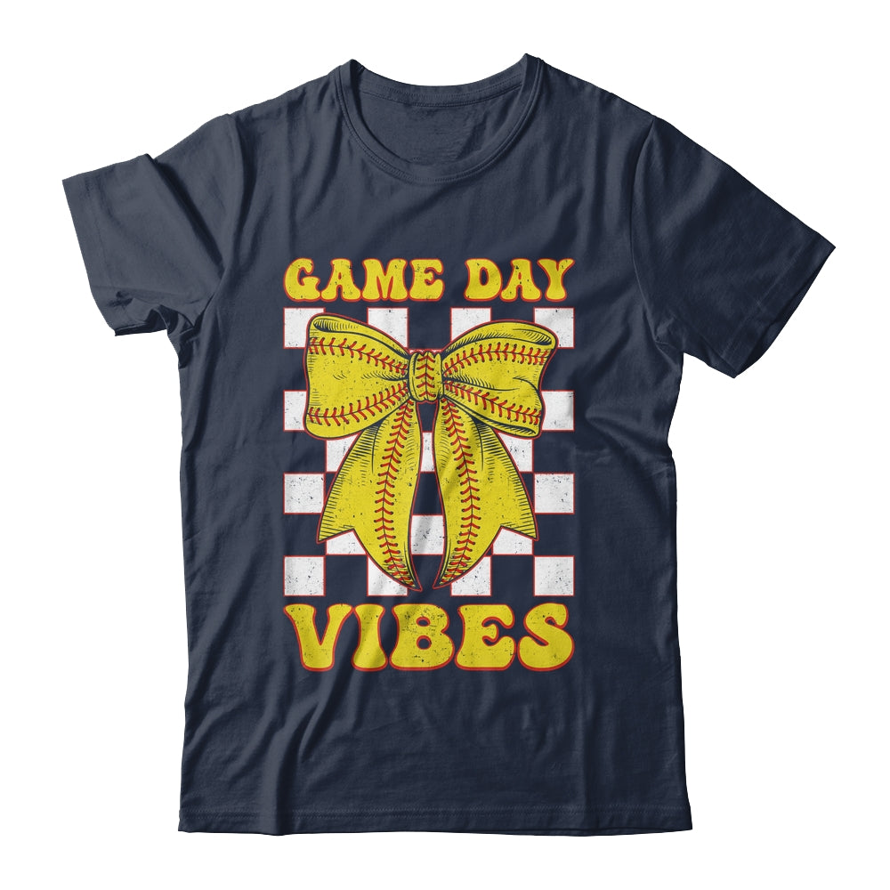 Game Day Vibes Coquette Bow Softball Mama Softball Girl Shirt & Tank Top | teecentury
