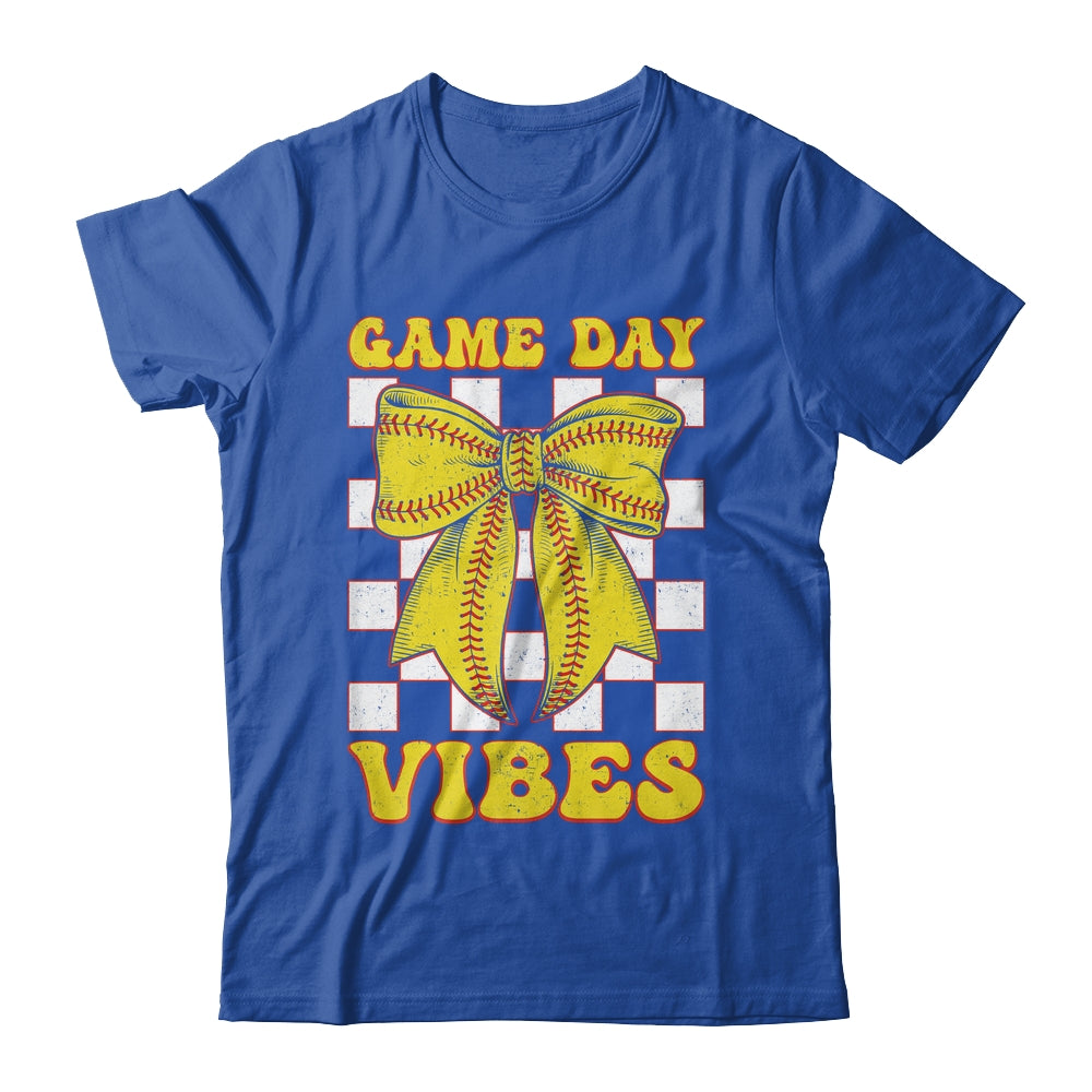 Game Day Vibes Coquette Bow Softball Mama Softball Girl Shirt & Tank Top | teecentury