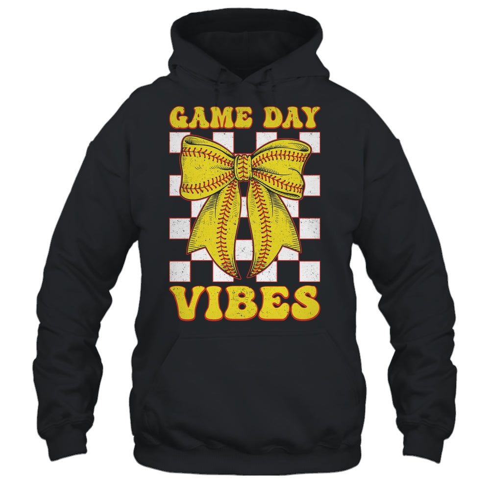 Game Day Vibes Coquette Bow Softball Mama Softball Girl Shirt & Tank Top | teecentury