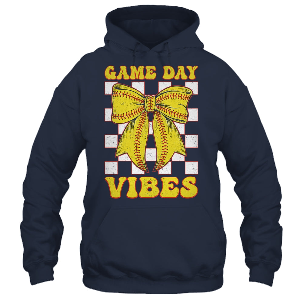 Game Day Vibes Coquette Bow Softball Mama Softball Girl Shirt & Tank Top | teecentury