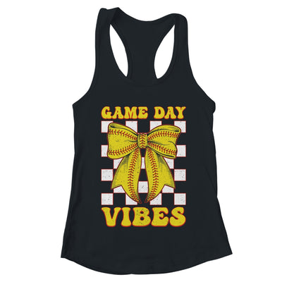 Game Day Vibes Coquette Bow Softball Mama Softball Girl Shirt & Tank Top | teecentury