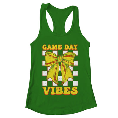 Game Day Vibes Coquette Bow Softball Mama Softball Girl Shirt & Tank Top | teecentury