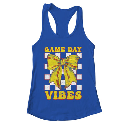 Game Day Vibes Coquette Bow Softball Mama Softball Girl Shirt & Tank Top | teecentury