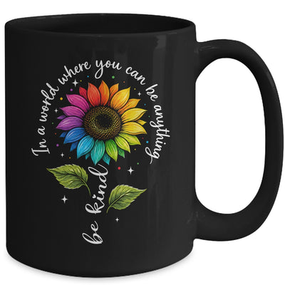 Gay Rainbow Sunflower Be Kind LGBT Pride Flower Women Men Mug | teecentury
