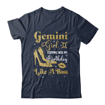 Gemini Girl Stepping Into My Birthday Like A Boss Heel Shirt & Tank Top | teecentury