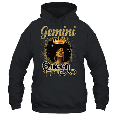 Gemini Queen Birthday Afro Girls Black Zodiac Birthday Shirt & Tank Top | teecentury