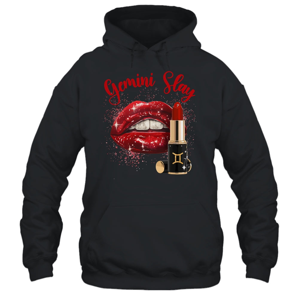 Gemini Slay Sexy Lips Zodiac May June Birthday Girls Shirt & Tank Top | teecentury