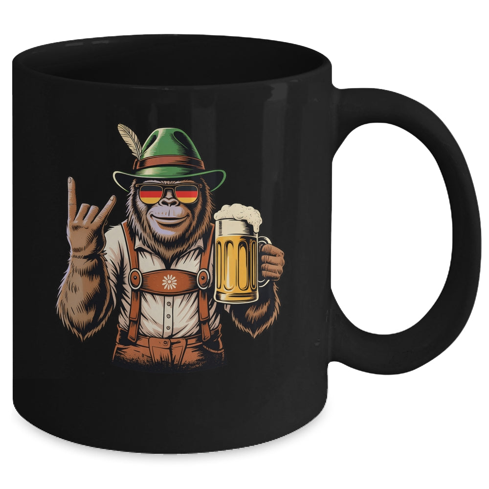 German Bigfoot Sasquatch Beer Lederhose Funny Oktoberfest Mug | teecentury