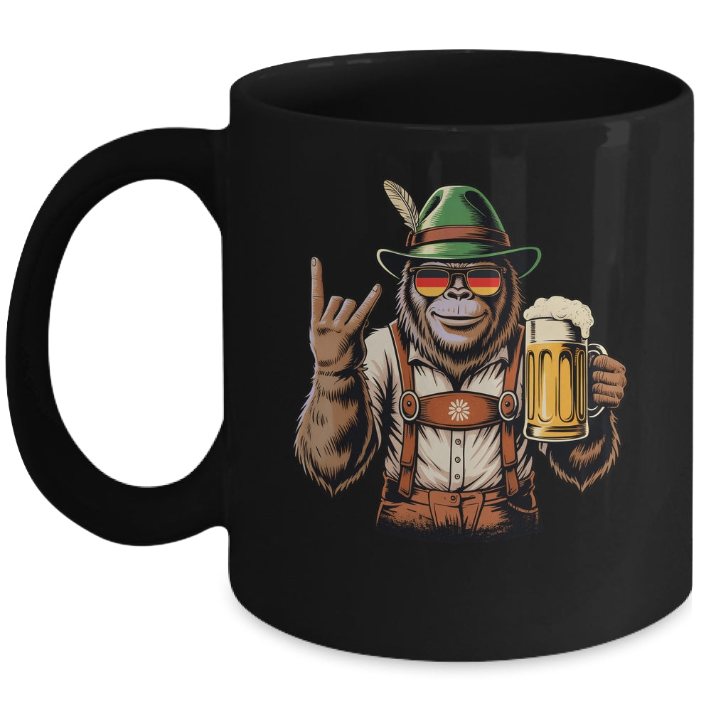 German Bigfoot Sasquatch Beer Lederhose Funny Oktoberfest Mug | teecentury