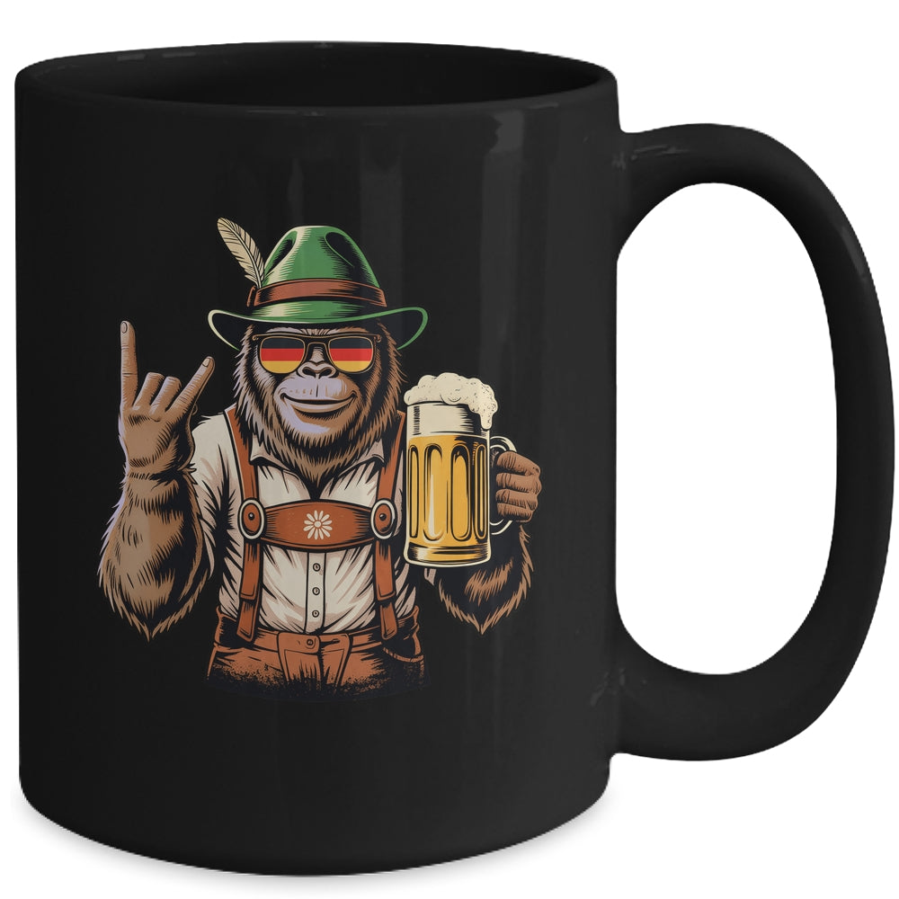 German Bigfoot Sasquatch Beer Lederhose Funny Oktoberfest Mug | teecentury