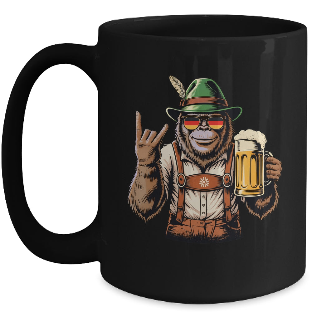 German Bigfoot Sasquatch Beer Lederhose Funny Oktoberfest Mug | teecentury