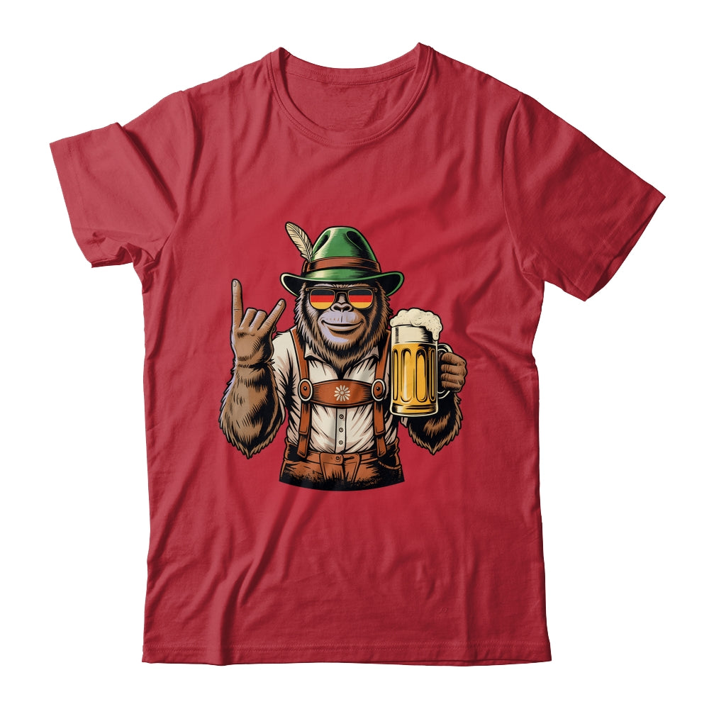 German Bigfoot Sasquatch Beer Lederhose Funny Oktoberfest Shirt & Hoodie | teecentury