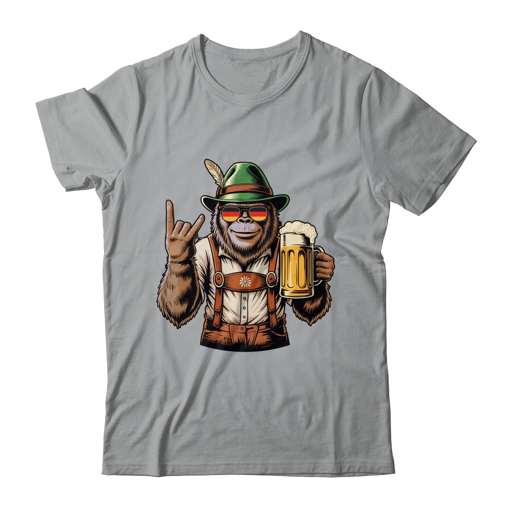 German Bigfoot Sasquatch Beer Lederhose Funny Oktoberfest Shirt & Hoodie | teecentury