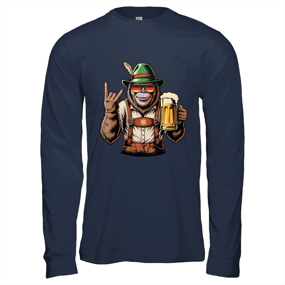 German Bigfoot Sasquatch Beer Lederhose Funny Oktoberfest Shirt & Hoodie | teecentury