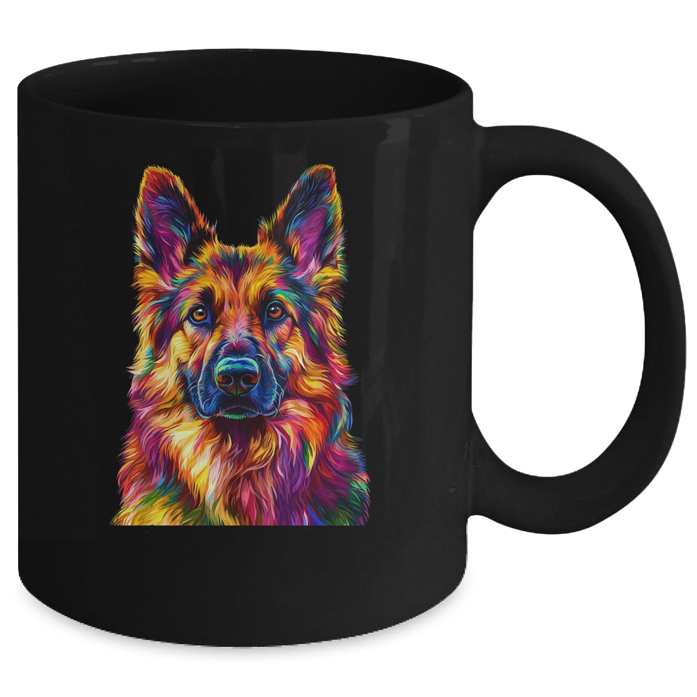 German Shepherd Dog Colorful Face Dog Lover Men Women Mug | teecentury