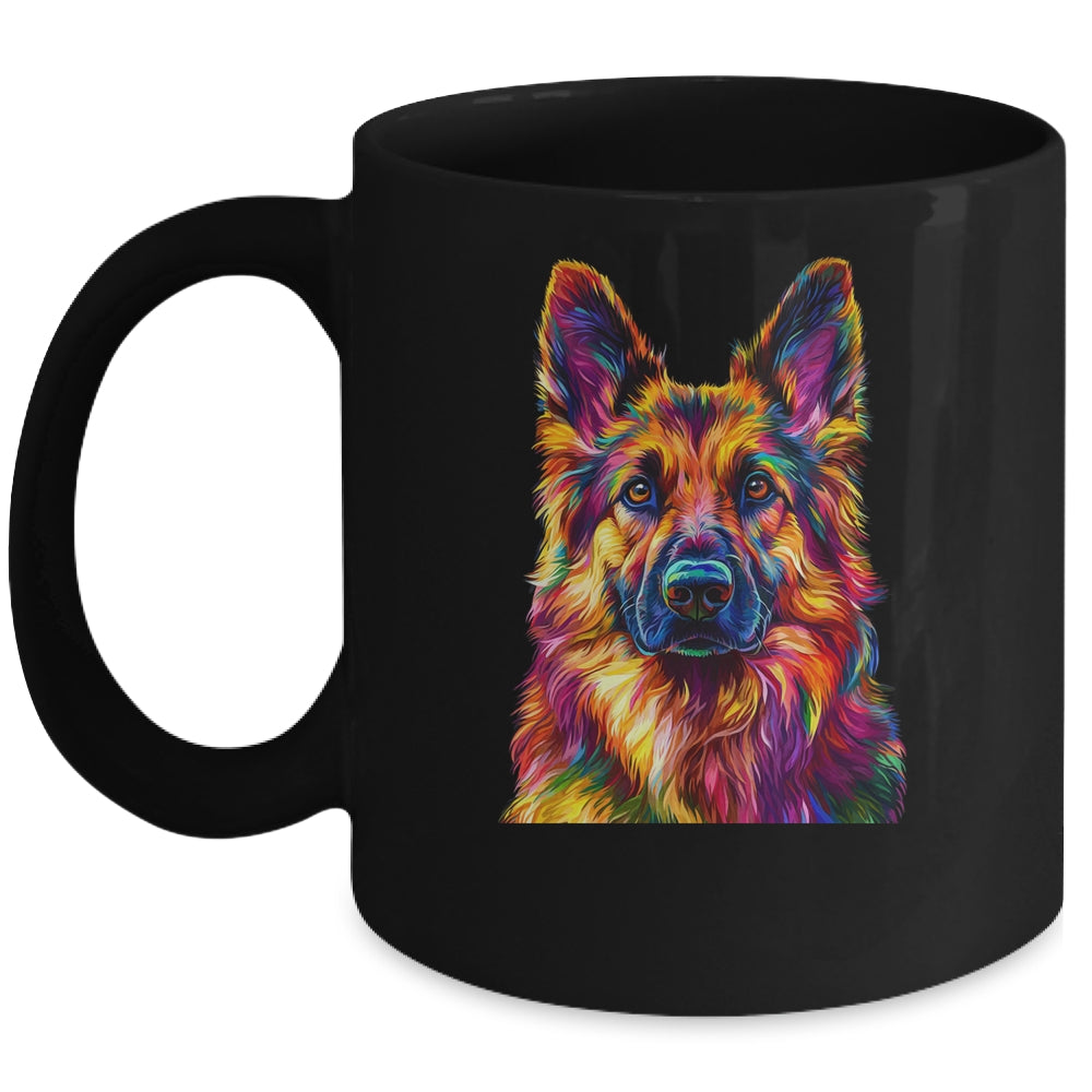 German Shepherd Dog Colorful Face Dog Lover Men Women Mug | teecentury