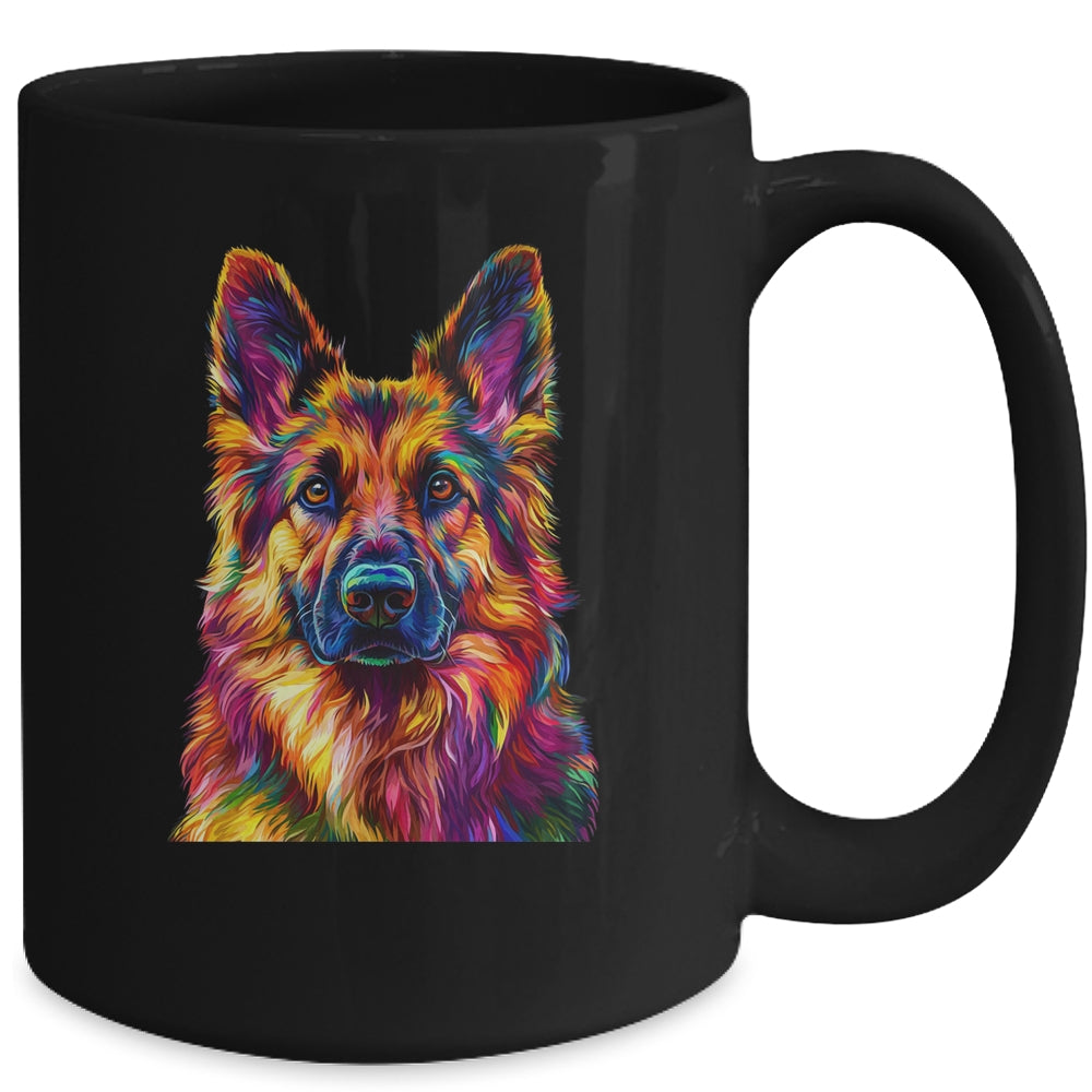 German Shepherd Dog Colorful Face Dog Lover Men Women Mug | teecentury
