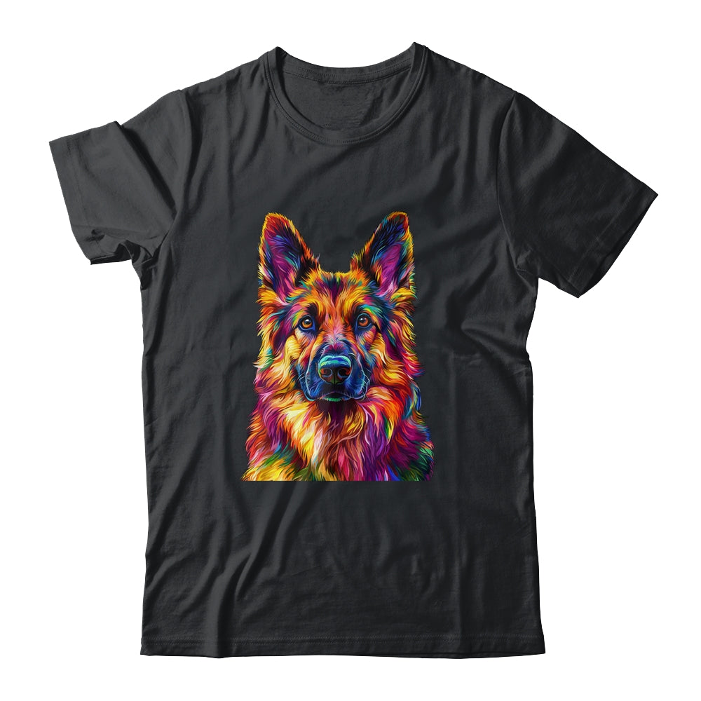 German Shepherd Dog Colorful Face Dog Lover Men Women Shirt & Tank Top | teecentury