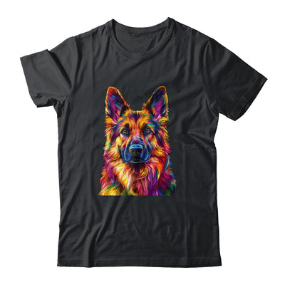 German Shepherd Dog Colorful Face Dog Lover Men Women Shirt & Tank Top | teecentury