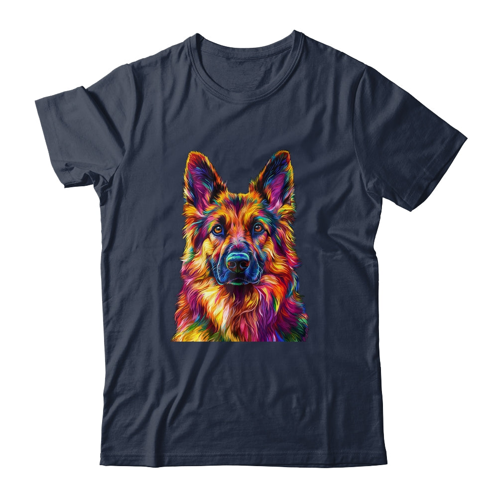 German Shepherd Dog Colorful Face Dog Lover Men Women Shirt & Tank Top | teecentury