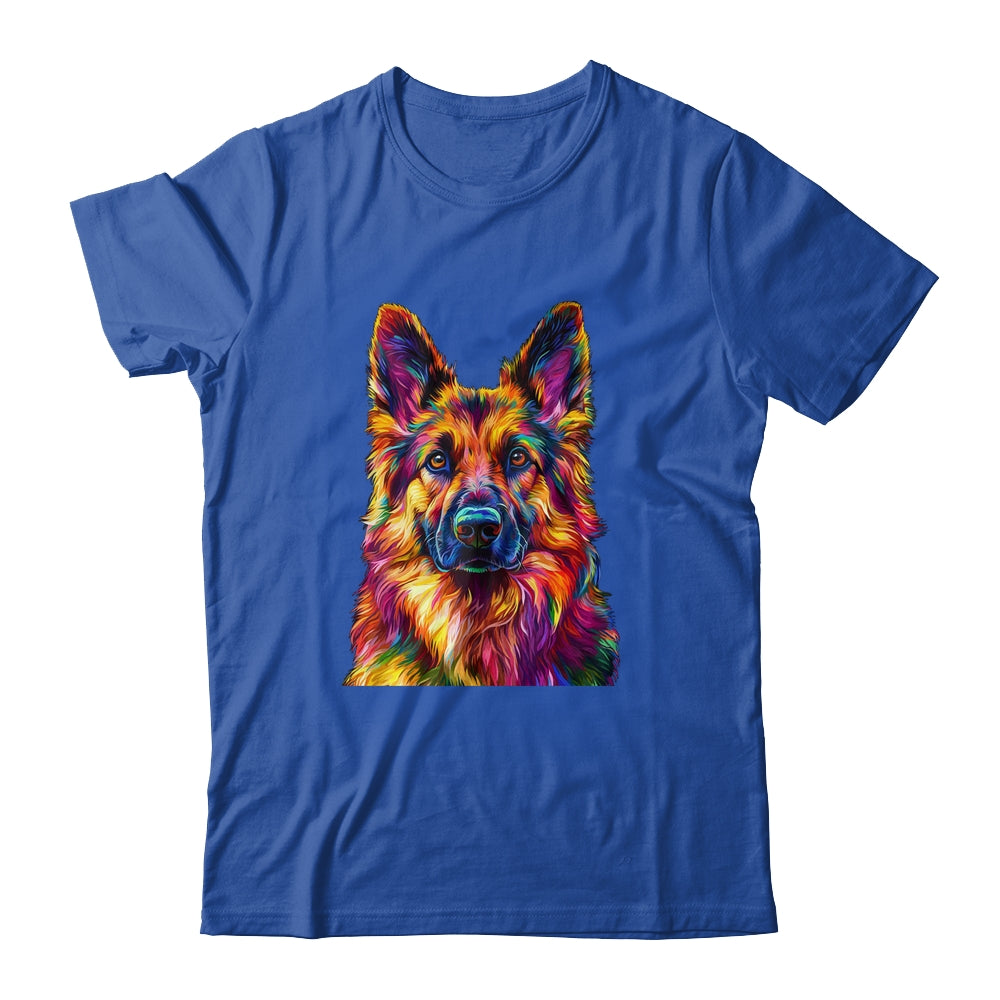 German Shepherd Dog Colorful Face Dog Lover Men Women Shirt & Tank Top | teecentury