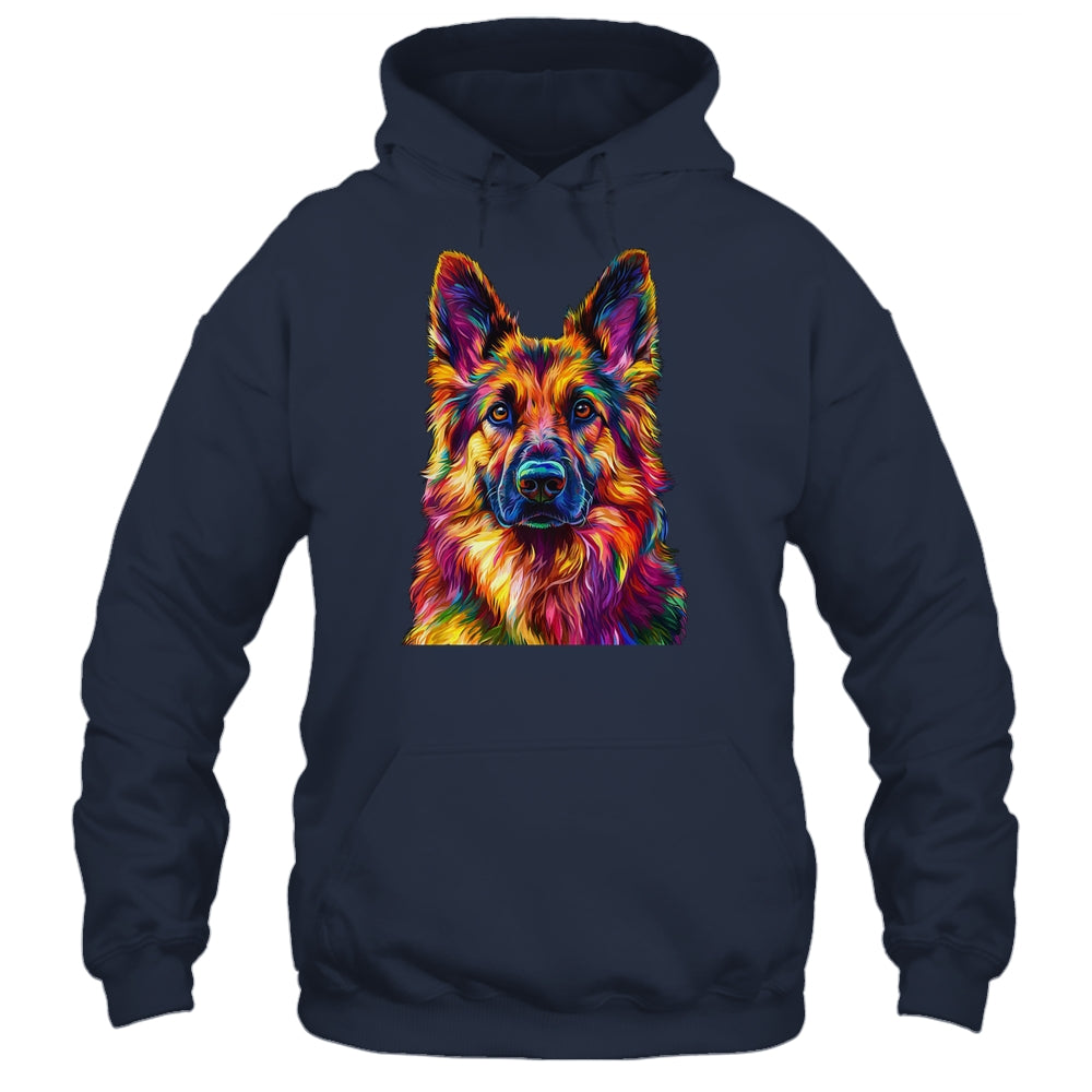 German Shepherd Dog Colorful Face Dog Lover Men Women Shirt & Tank Top | teecentury