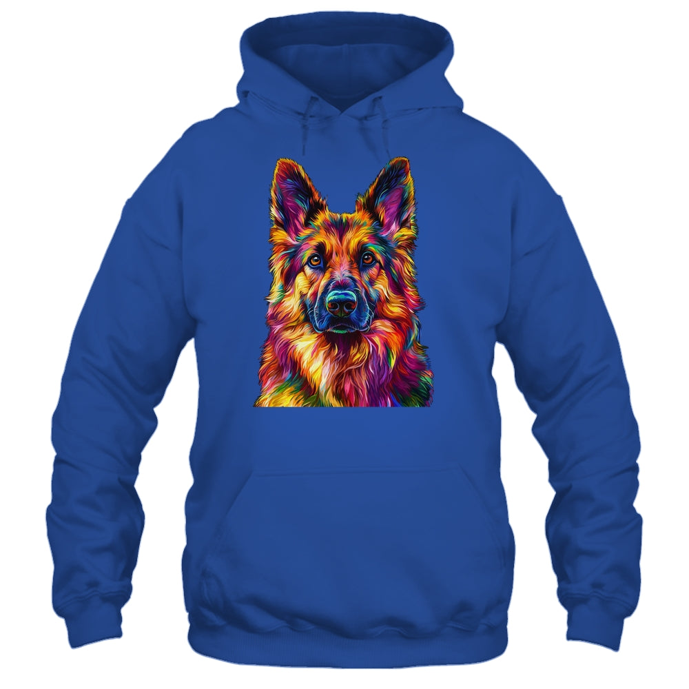 German Shepherd Dog Colorful Face Dog Lover Men Women Shirt & Tank Top | teecentury