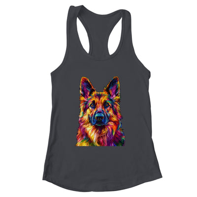 German Shepherd Dog Colorful Face Dog Lover Men Women Shirt & Tank Top | teecentury