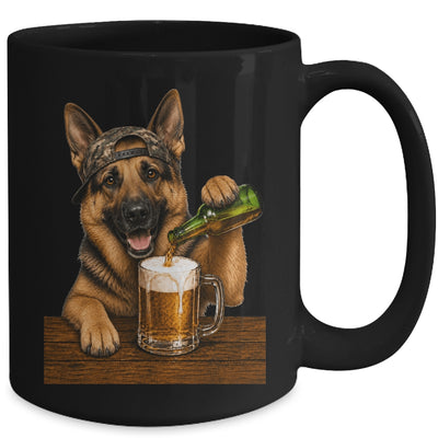 German Shepherd Drinking Beer Funny Dog Meme Fathers Day Mug | teecentury