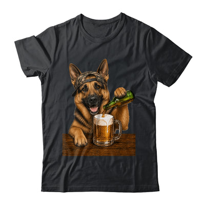 German Shepherd Drinking Beer Funny Dog Meme Fathers Day Shirt & Hoodie | teecentury
