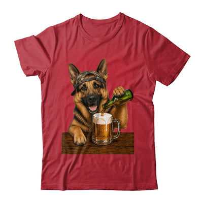 German Shepherd Drinking Beer Funny Dog Meme Fathers Day Shirt & Hoodie | teecentury
