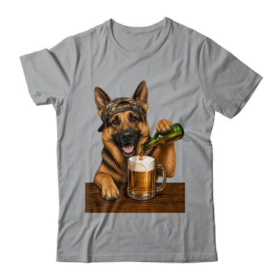 German Shepherd Drinking Beer Funny Dog Meme Fathers Day Shirt & Hoodie | teecentury