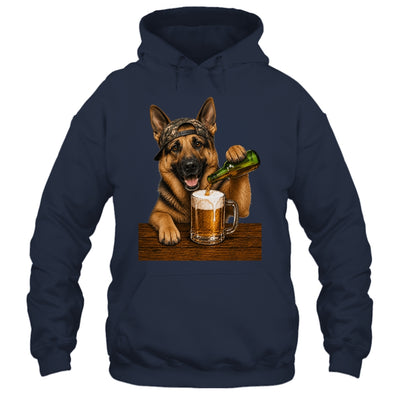 German Shepherd Drinking Beer Funny Dog Meme Fathers Day Shirt & Hoodie | teecentury