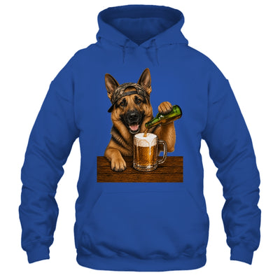 German Shepherd Drinking Beer Funny Dog Meme Fathers Day Shirt & Hoodie | teecentury