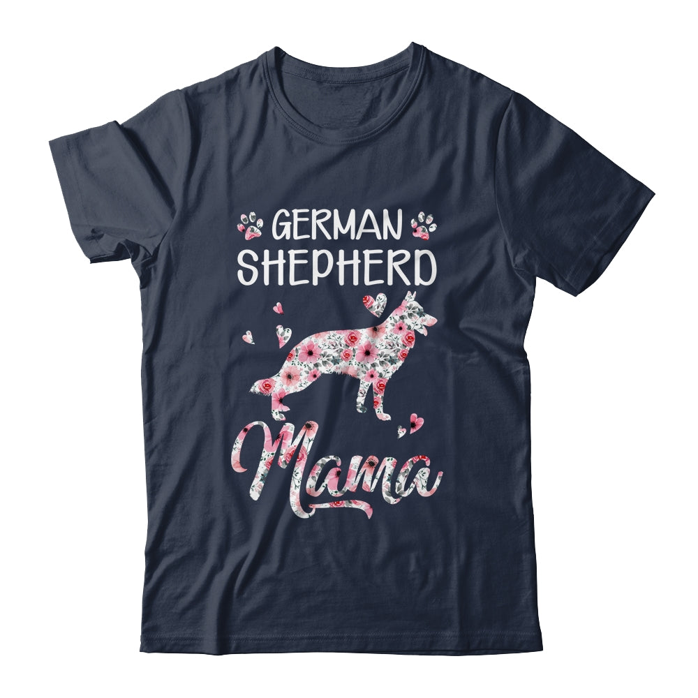 German Shepherd Mama Dog Lover For Mom Owner Women Floral Shirt & Tank Top | teecentury