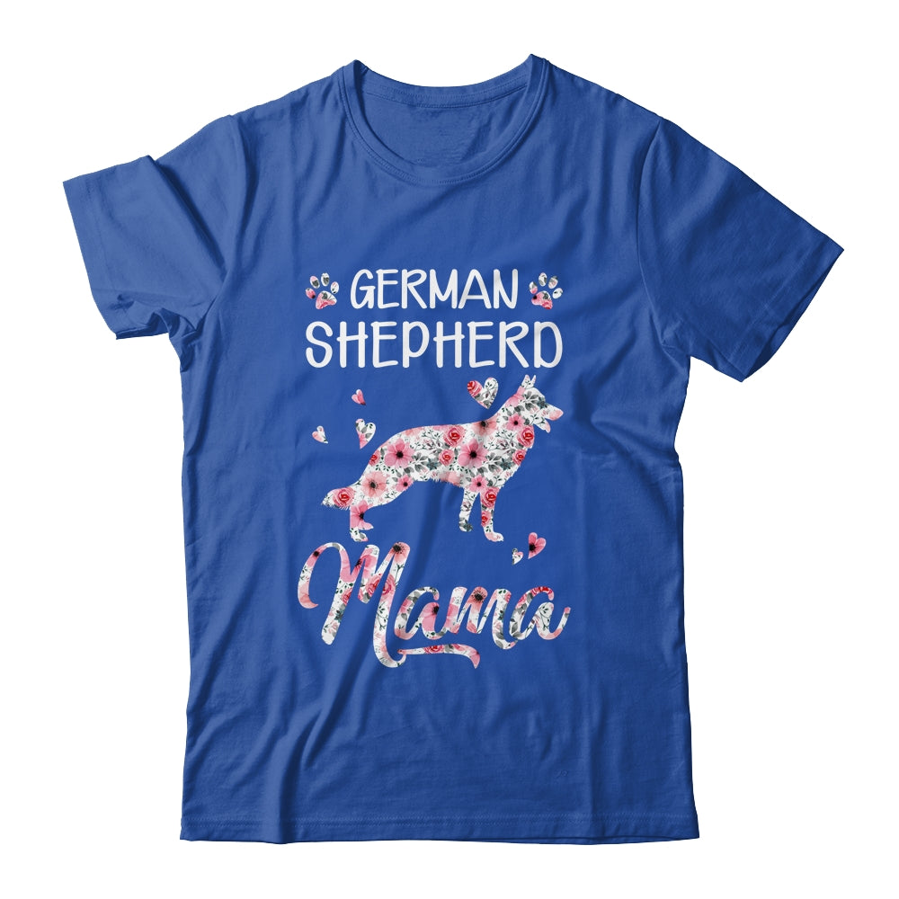 German Shepherd Mama Dog Lover For Mom Owner Women Floral Shirt & Tank Top | teecentury