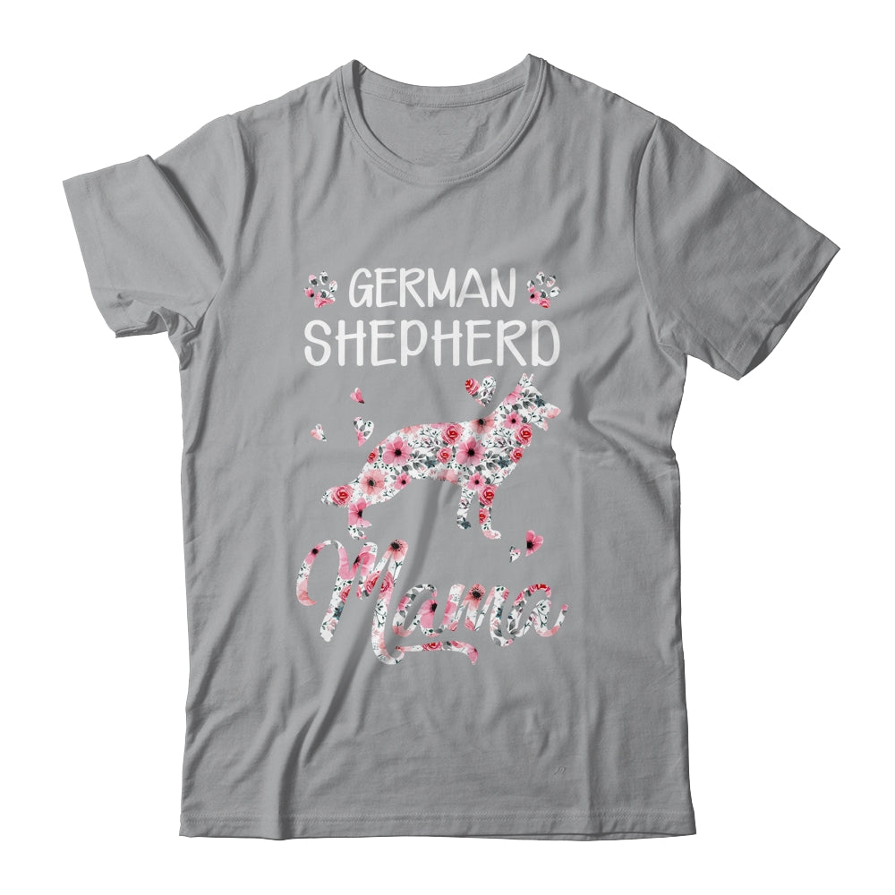 German Shepherd Mama Dog Lover For Mom Owner Women Floral Shirt & Tank Top | teecentury