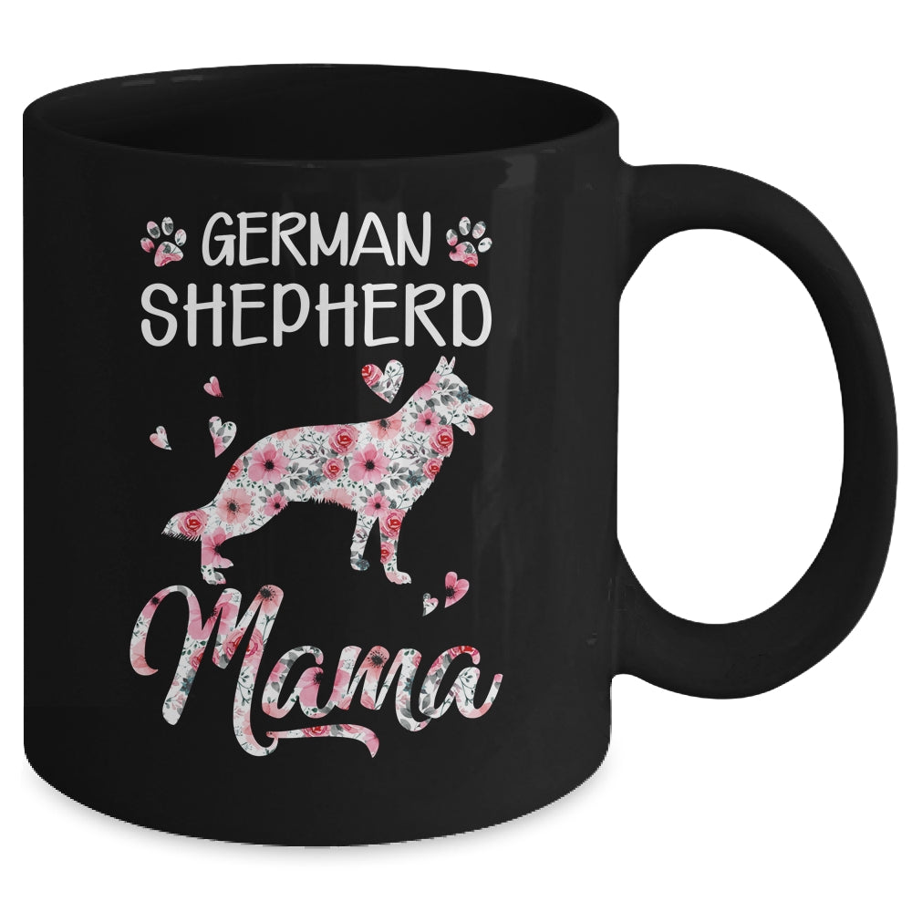 German Shepherd Mama Dog Lover For Mom Owner Women Floral Mug | teecentury