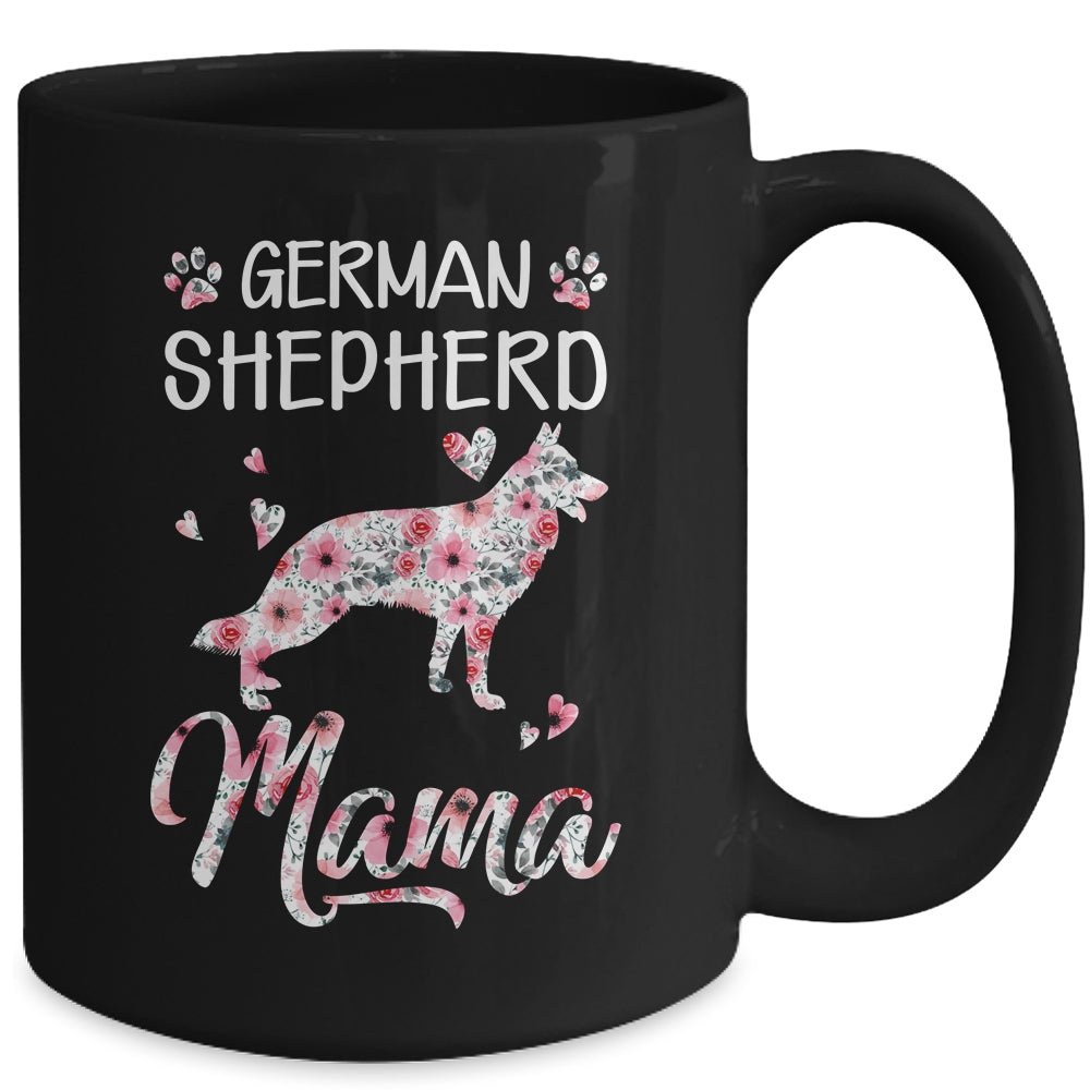 German Shepherd Mama Dog Lover For Mom Owner Women Floral Mug | teecentury