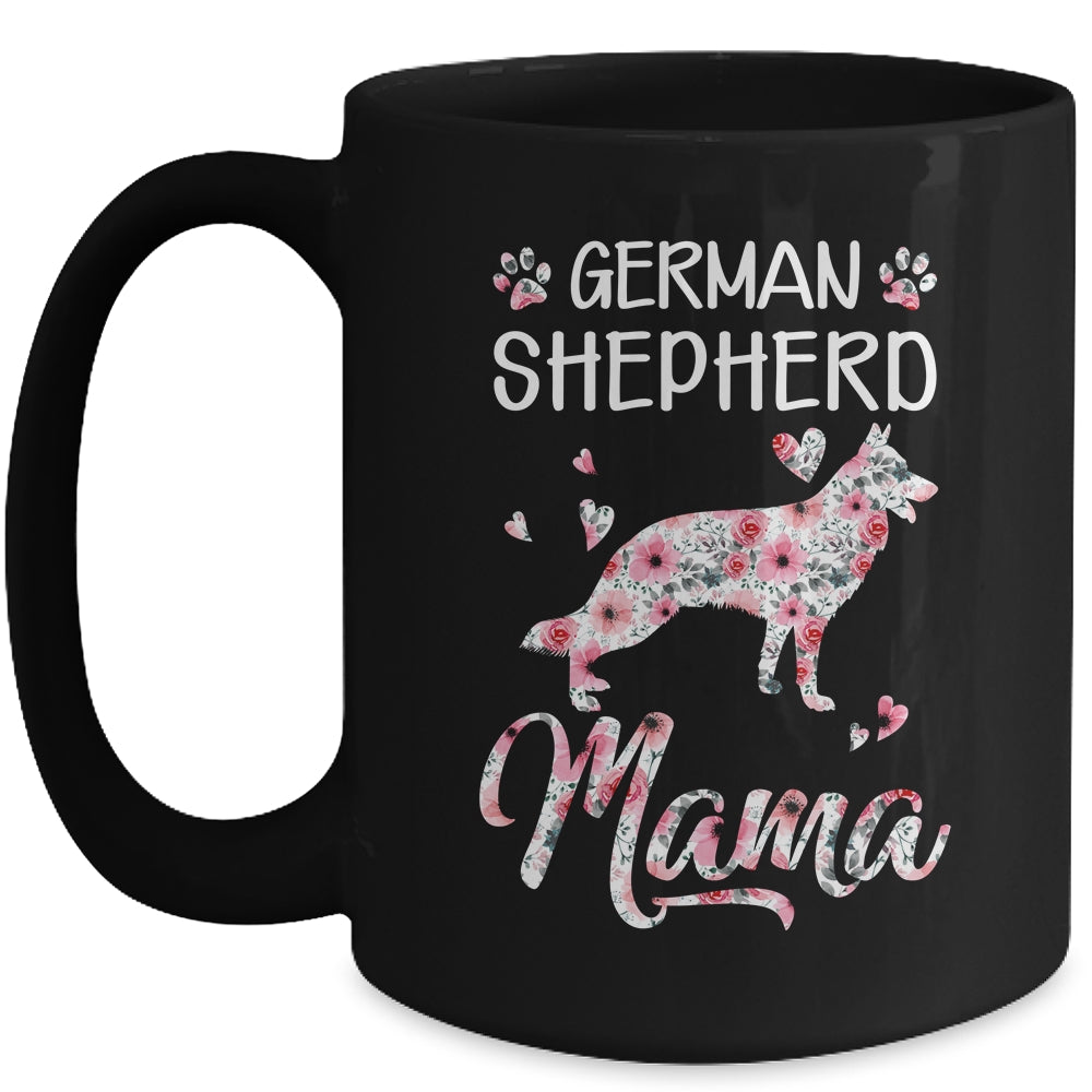 German Shepherd Mama Dog Lover For Mom Owner Women Floral Mug | teecentury