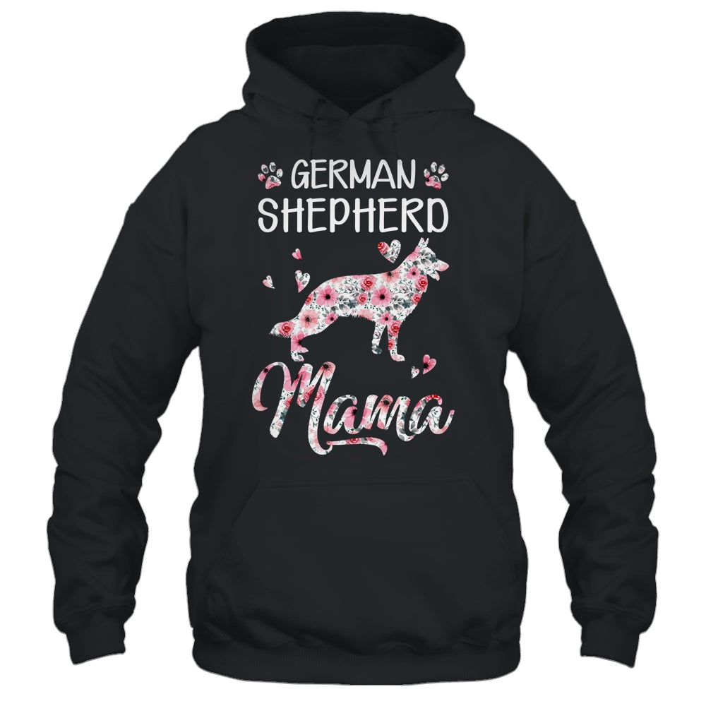 German Shepherd Mama Dog Lover For Mom Owner Women Floral Shirt & Tank Top | teecentury