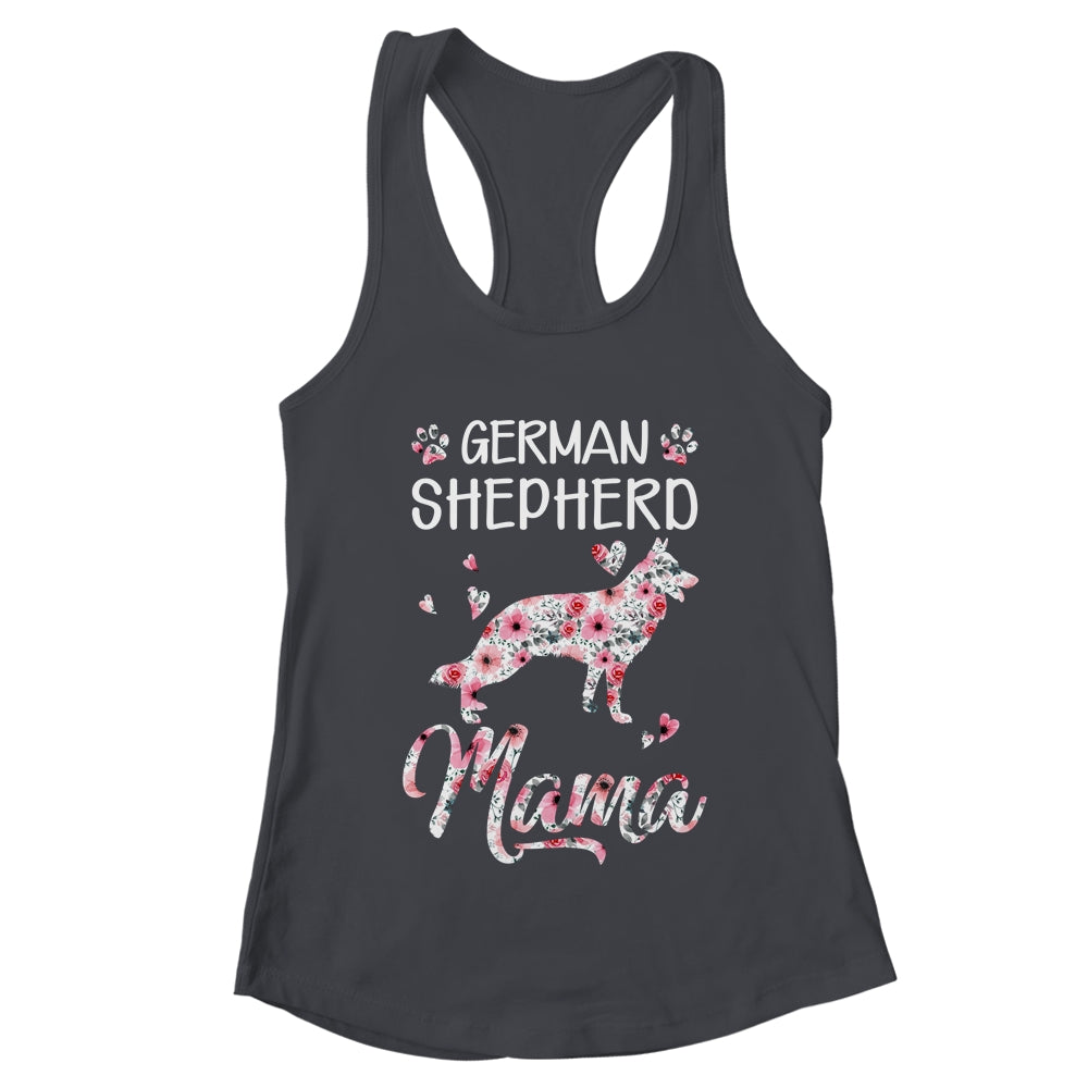 German Shepherd Mama Dog Lover For Mom Owner Women Floral Shirt & Tank Top | teecentury