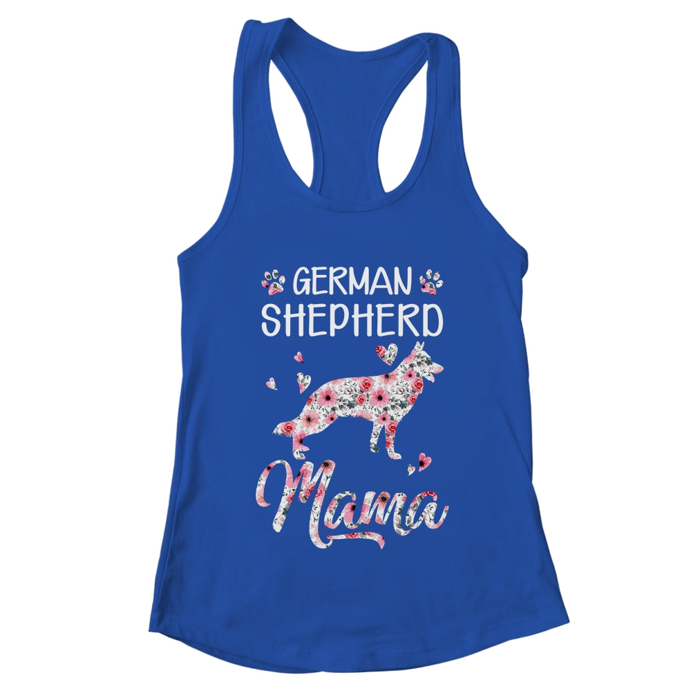 German Shepherd Mama Dog Lover For Mom Owner Women Floral Shirt & Tank Top | teecentury