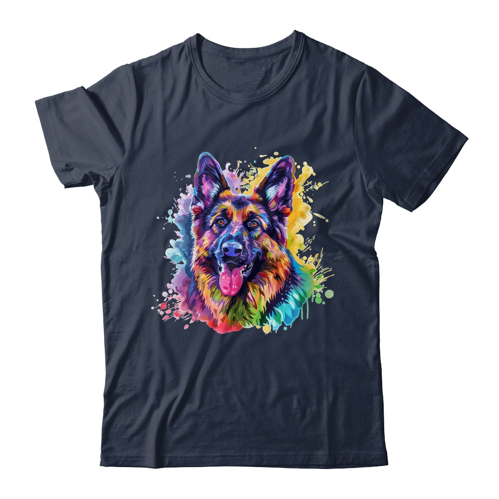 German Shepherd Mom Lover Puppy Dog Watercolor Tie Dye Painting Shirt & Tank Top | teecentury