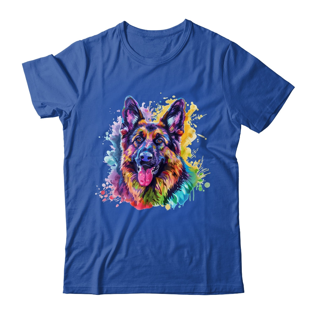 German Shepherd Mom Lover Puppy Dog Watercolor Tie Dye Painting Shirt & Tank Top | teecentury