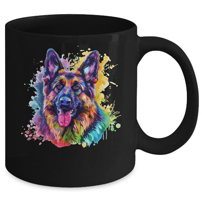 German Shepherd Mom Lover Puppy Dog Watercolor Tie Dye Painting Mug | teecentury