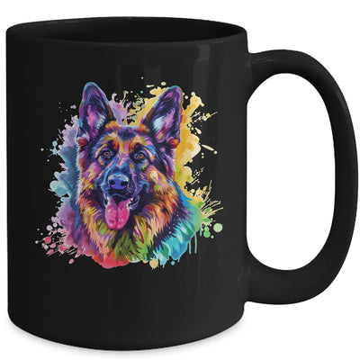 German Shepherd Mom Lover Puppy Dog Watercolor Tie Dye Painting Mug | teecentury
