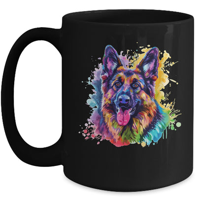 German Shepherd Mom Lover Puppy Dog Watercolor Tie Dye Painting Mug | teecentury