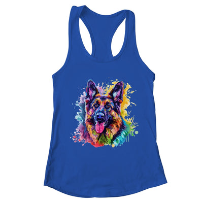 German Shepherd Mom Lover Puppy Dog Watercolor Tie Dye Painting Shirt & Tank Top | teecentury