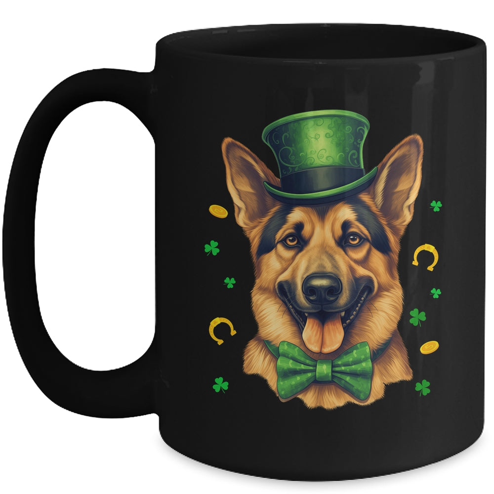 German Shepherd St Patricks Day Leprechaun Shamrock Irish Mug | teecentury